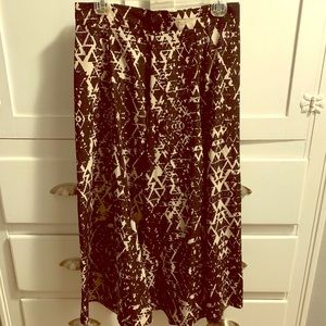 Black and Tan Midi Skirt